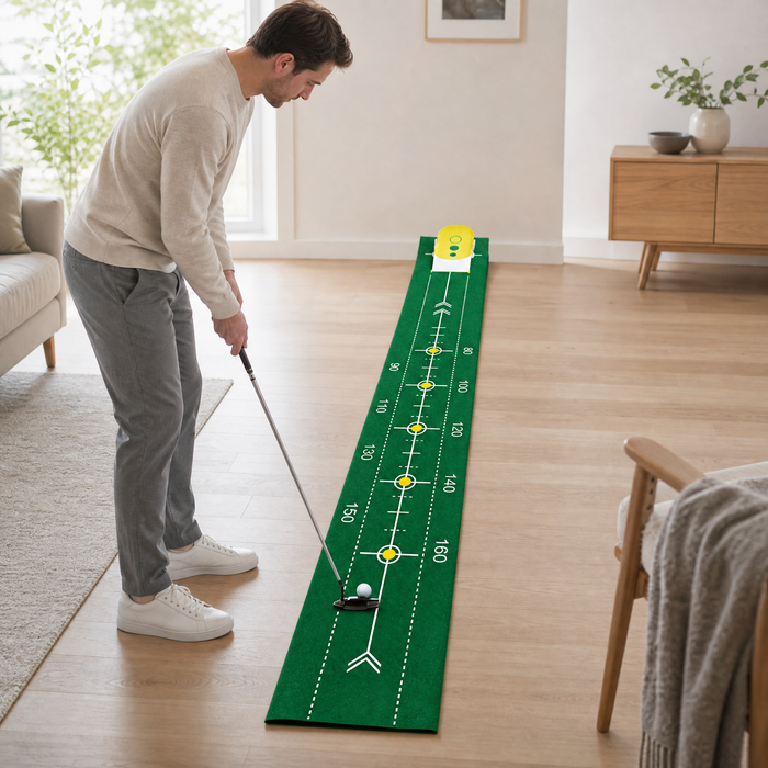 Golf Putting-Øver med Matte 230 cm